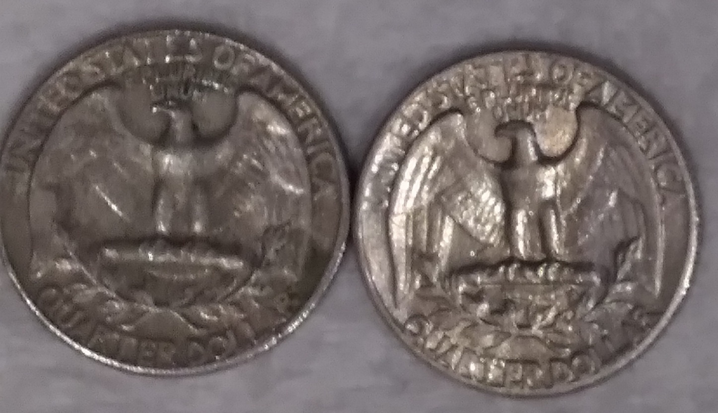 2--1965-Quarters-No-Mint-Mark-Side-By-Side.